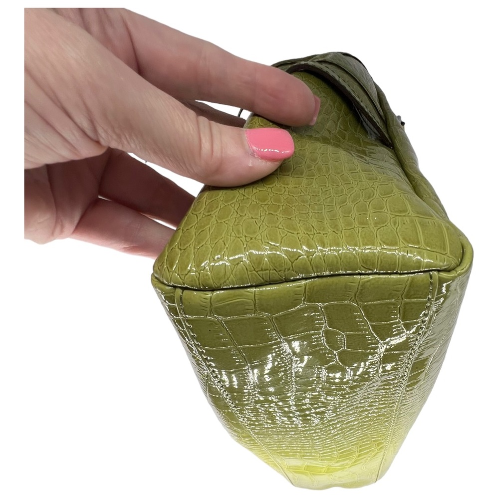 LIZ CLAIBORNE LIME GREEN FAUX ALLIGATOR HANDBAG SHOULDER BAG - Picture 12 of 15